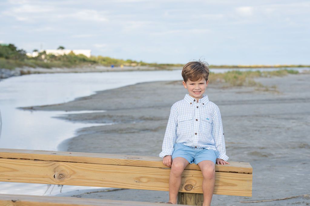 White & Blue Plaid Flagler Fishing Shirt