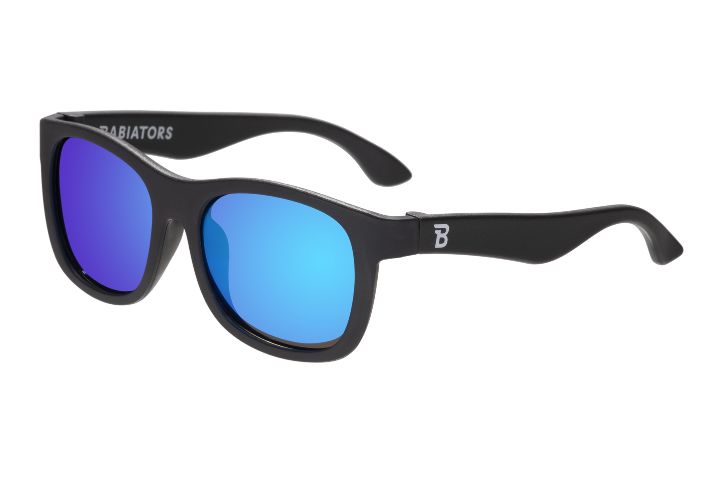 Polarized Navigator Sunglasses (Award Winning): Jet Black | Cobalt Mirrored Lens