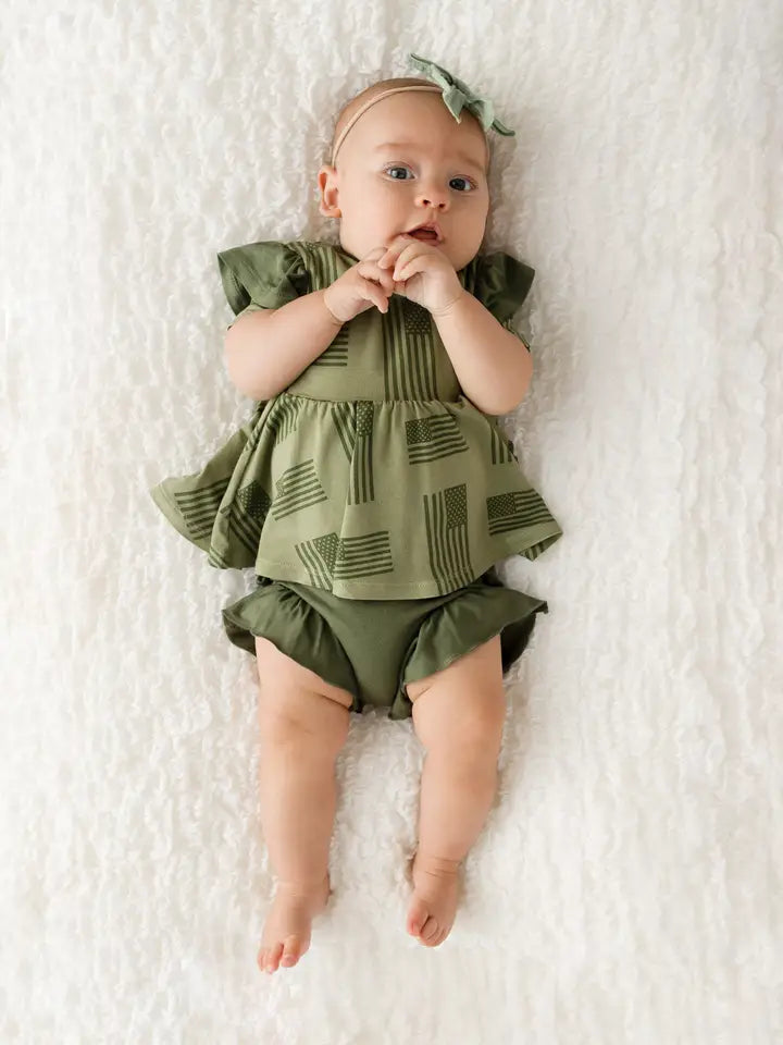 Kolton Bamboo Peplum + Bummie Set