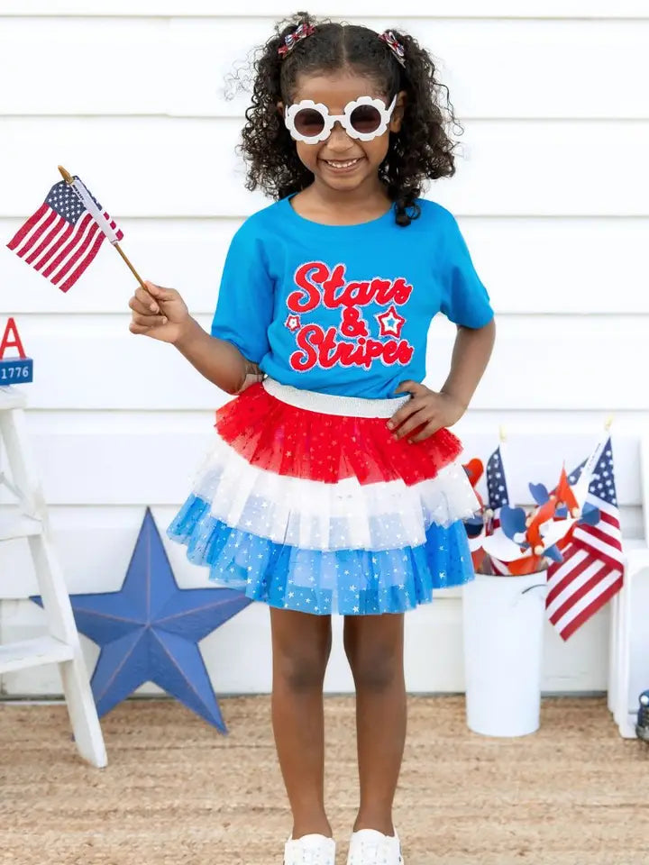 Stars and Stripes Chenille  Patch Tee