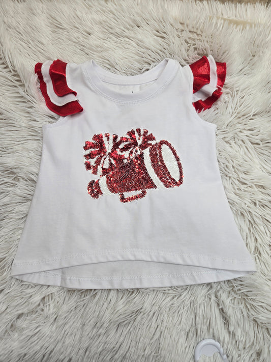 Red Shimmer Ruffle Sequin Cheer