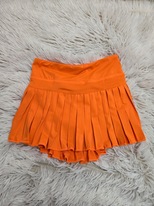 Orange Mini Pleated Skort