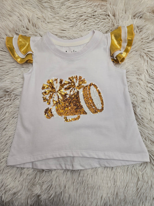 Gold Shimmer Ruffle Sequin Cheer