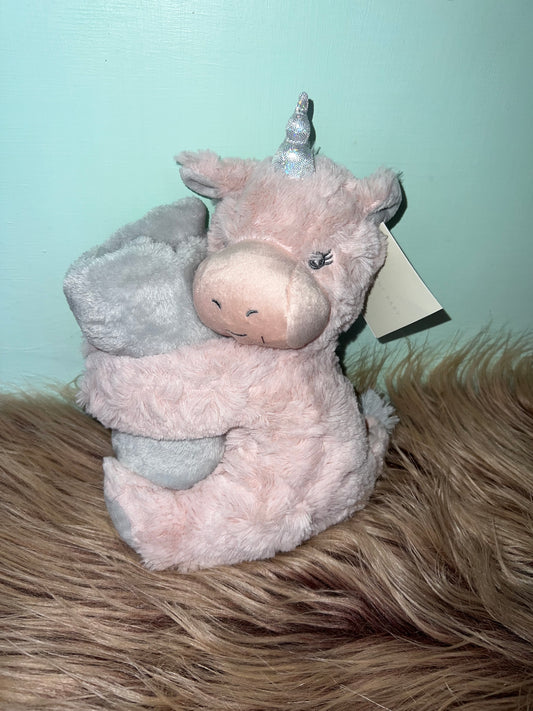 Unicorn Plush Huggie with blanket